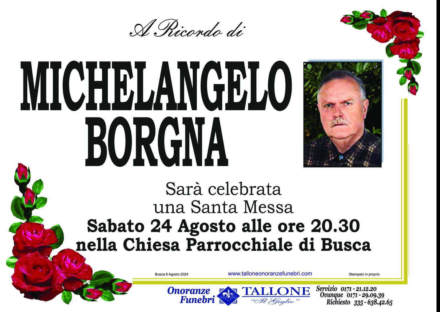 <br />
<b>Warning</b>:  Undefined variable $info in <b>/home/tallone/public_html/ringraziamenti.php</b> on line <b>68</b><br />
Michelangelo Borgna